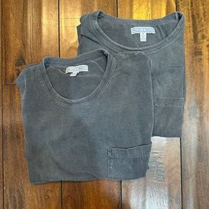 Lot of 2 Wallace & Barnes Single-Stitch Tubular Pocket T-Shirts - Made in USA